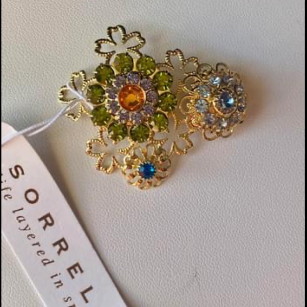 Sorrelli Bright Gold face mask magnetic charm pin